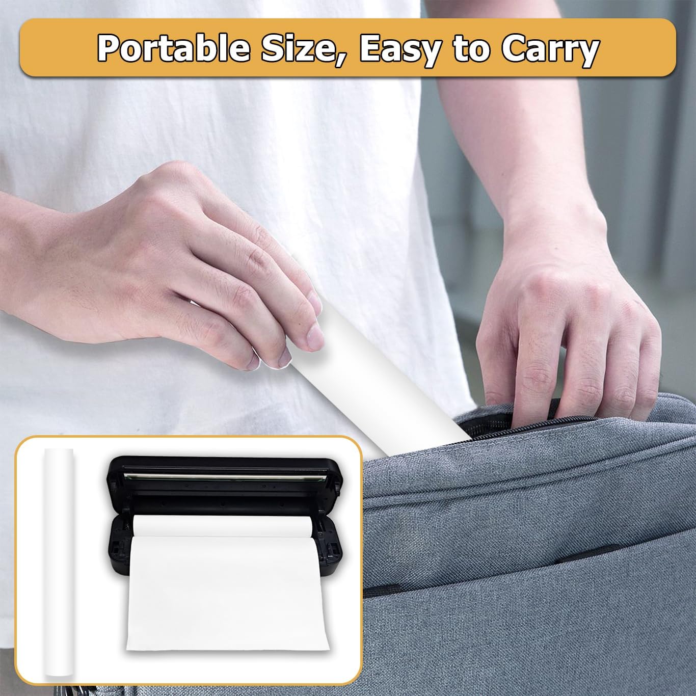 8 Rolls Thermal Paper 8.5’’ x 11’’ White for Thermal Printer, Rolls for A285M/ PD-A4/ M08F- Letter Portable Printers Wireless for Travel and Home Use as Office Paper