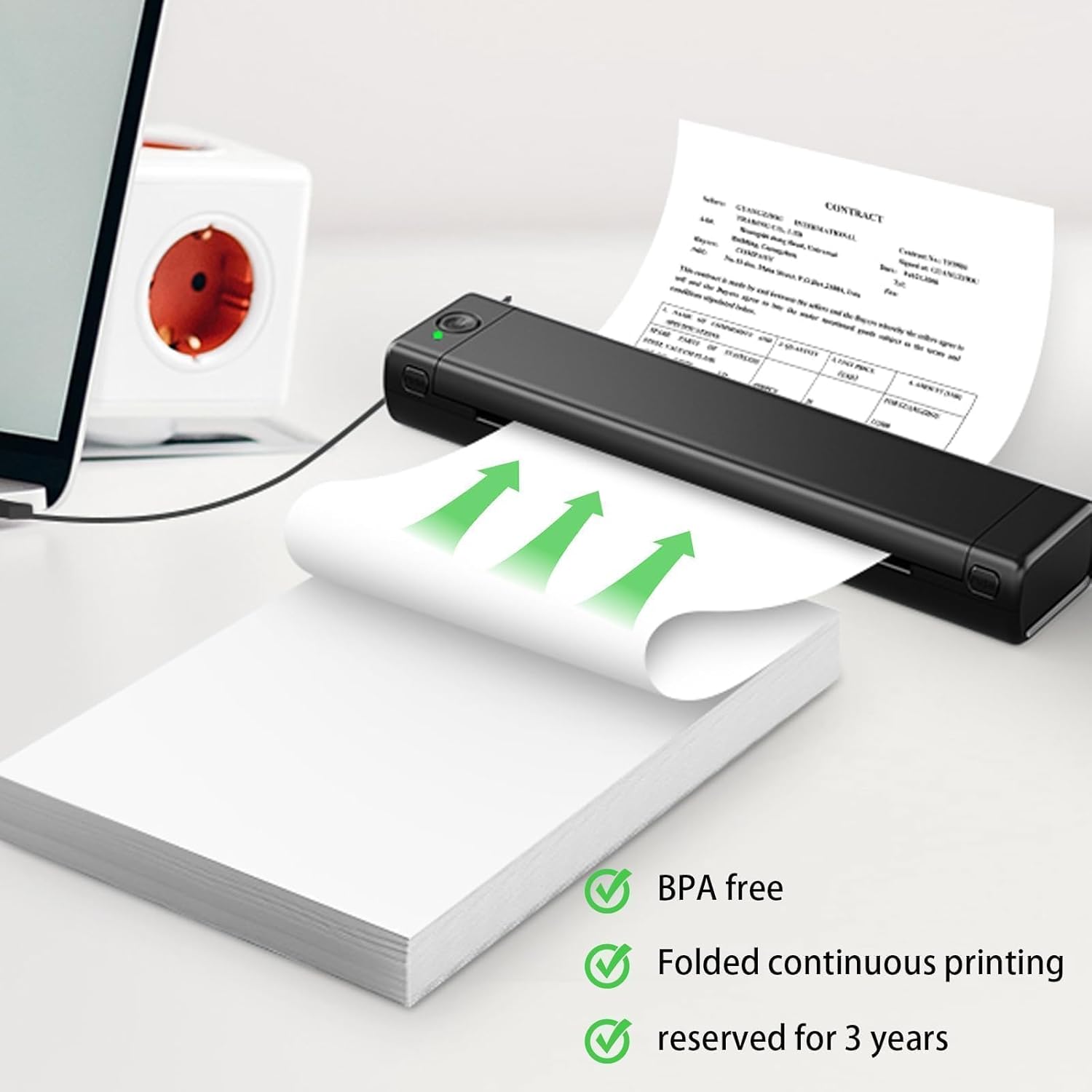 200 Sheets A4 Thermal Paper (Folded), 8.27x11.69' Thermal Paper(210 x 297 mm) for Portable Thermal Printer, Compatible with No Ink Printer, for Travel or Home Work, Printing Contract, Picture, etc