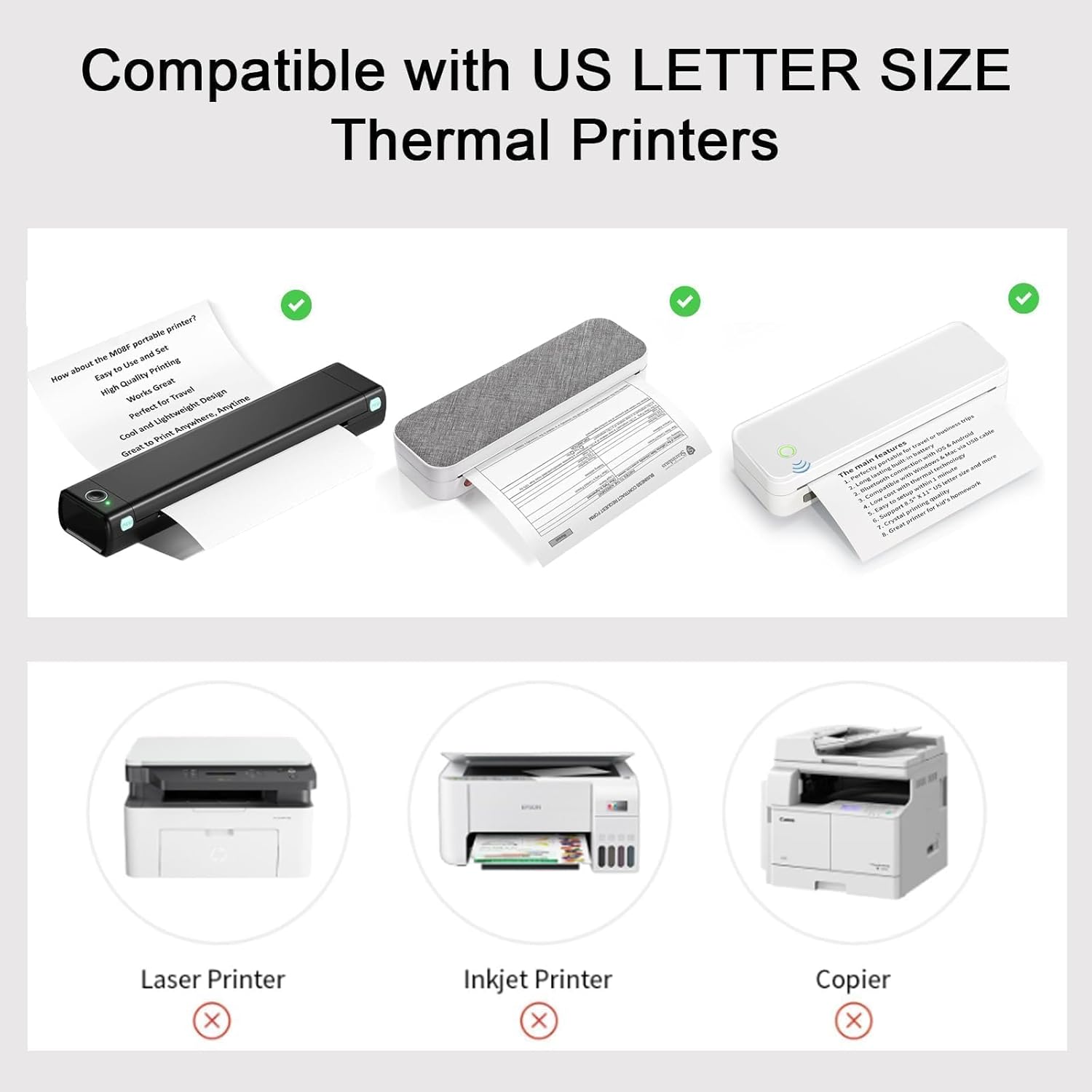 200 Sheets A4 Thermal Paper (Folded), 8.27x11.69' Thermal Paper(210 x 297 mm) for Portable Thermal Printer, Compatible with No Ink Printer, for Travel or Home Work, Printing Contract, Picture, etc