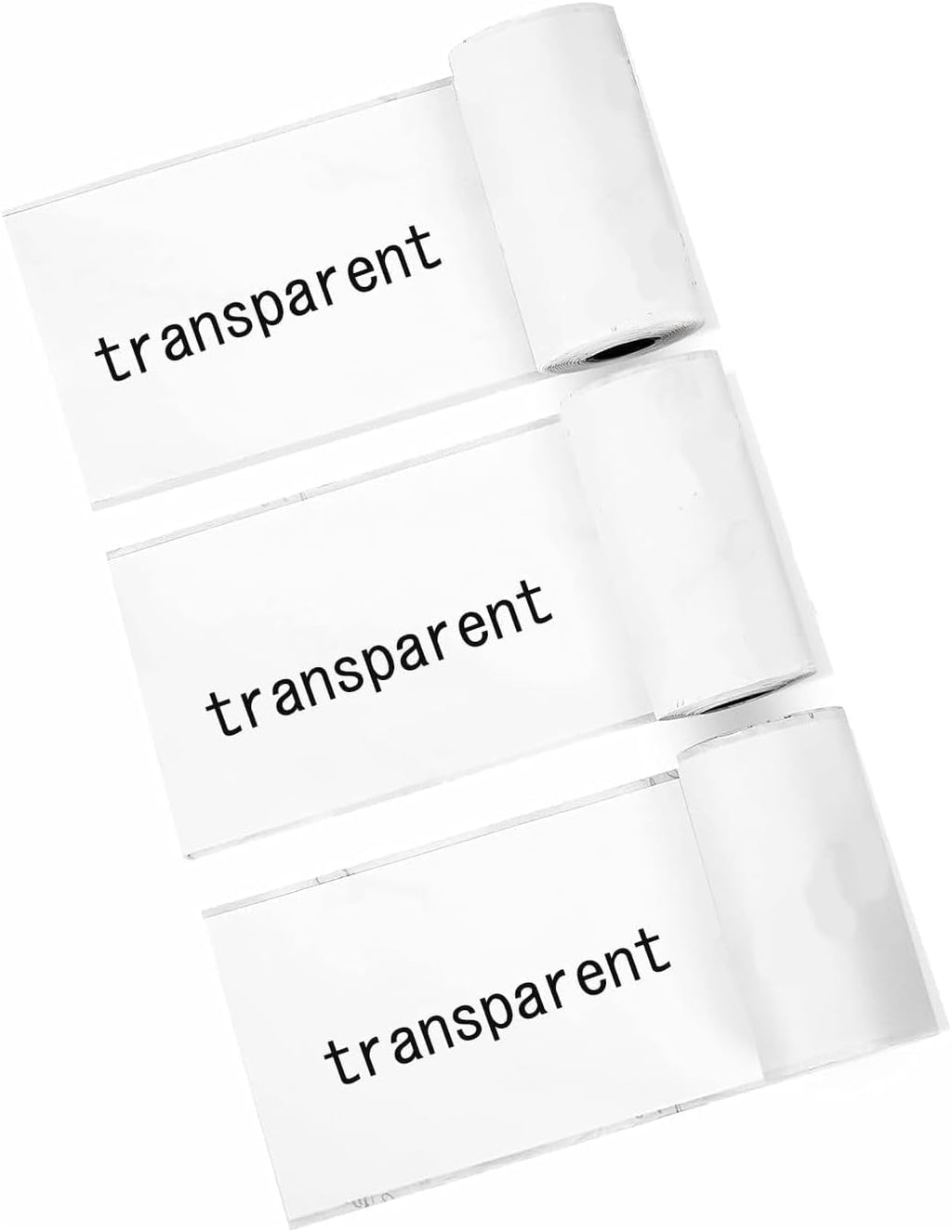 Transparent Self-Adhesive Thermal Paper, Glossy Thermal Printer Paper for Mini Portable Printer, 57mm X 2.5mm, 3-Rolls Thermal Labels for Most Pocket Printer